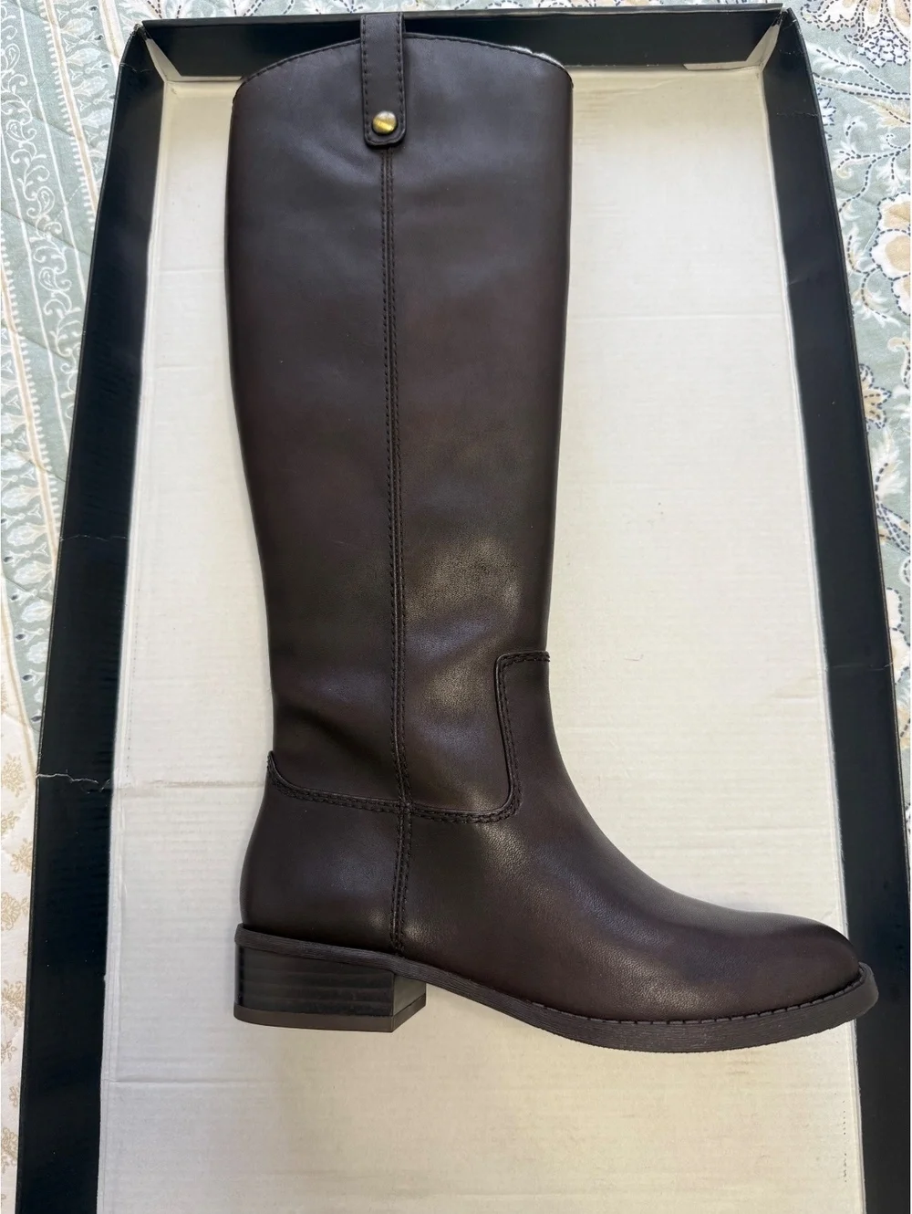 I.N.C. Fawne Genuine Leather Riding Boots Chocolate Brown Size 5M NWT